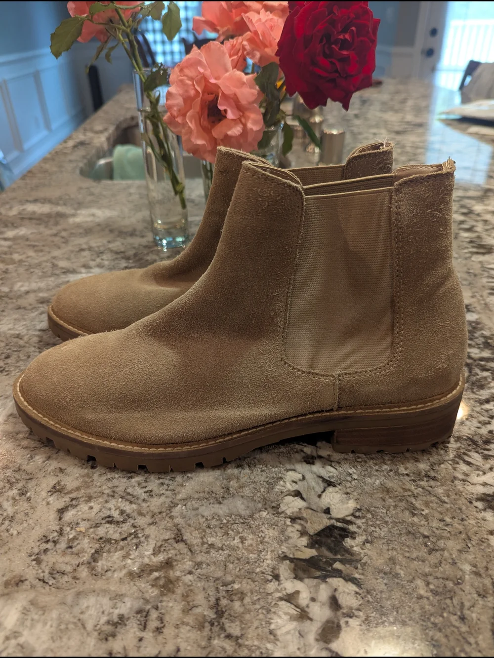 Steve Madden Women's Suede Chelsea Booties in Taupe